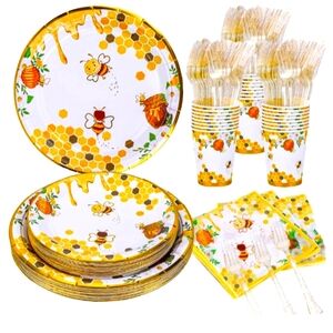 Bee Theme Baby Shower Plates and Tableware Sets